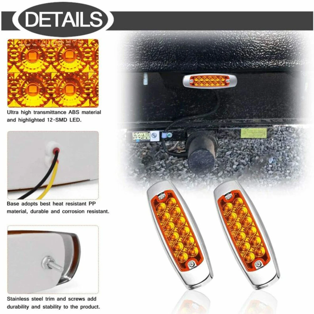 

20PCS Marker Light Waterproof 12V/24V Clearance Sealed Oval Turn Signal