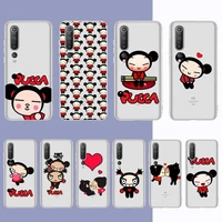 pucca china doll lovers phone case for redmi note 5 7 8 9 10 a k20 pro max lite for xiaomi 10pro 10t