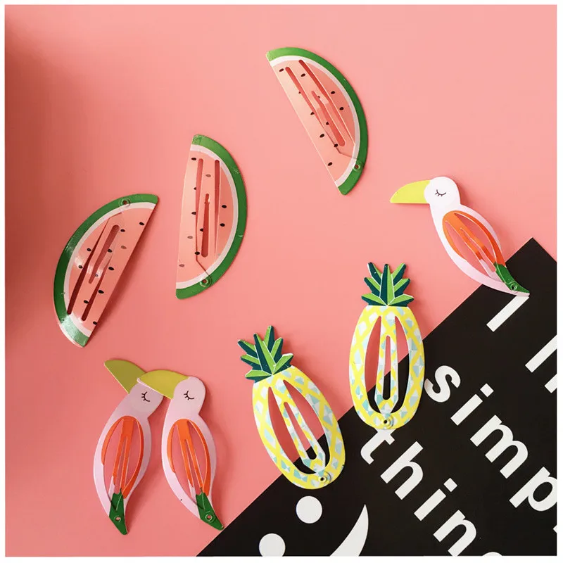 1 шт. новые детские аксессуары для волос Фрукты Ананас заколки Детские крашеные BB