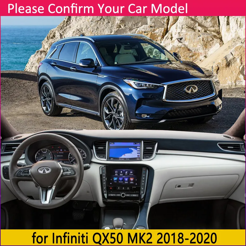 Противоскользящий коврик для приборной панели Infiniti QX50 2018 2019 2020 II MK2 защиты от