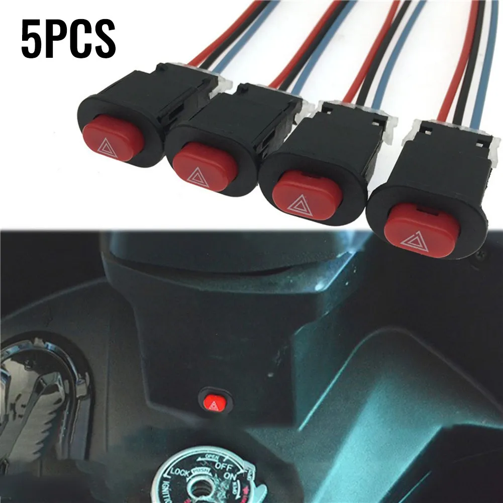 

12V~24V Motor Double Flash Switch 13.6CM 5A 5PCS Switch Button Hot Sale