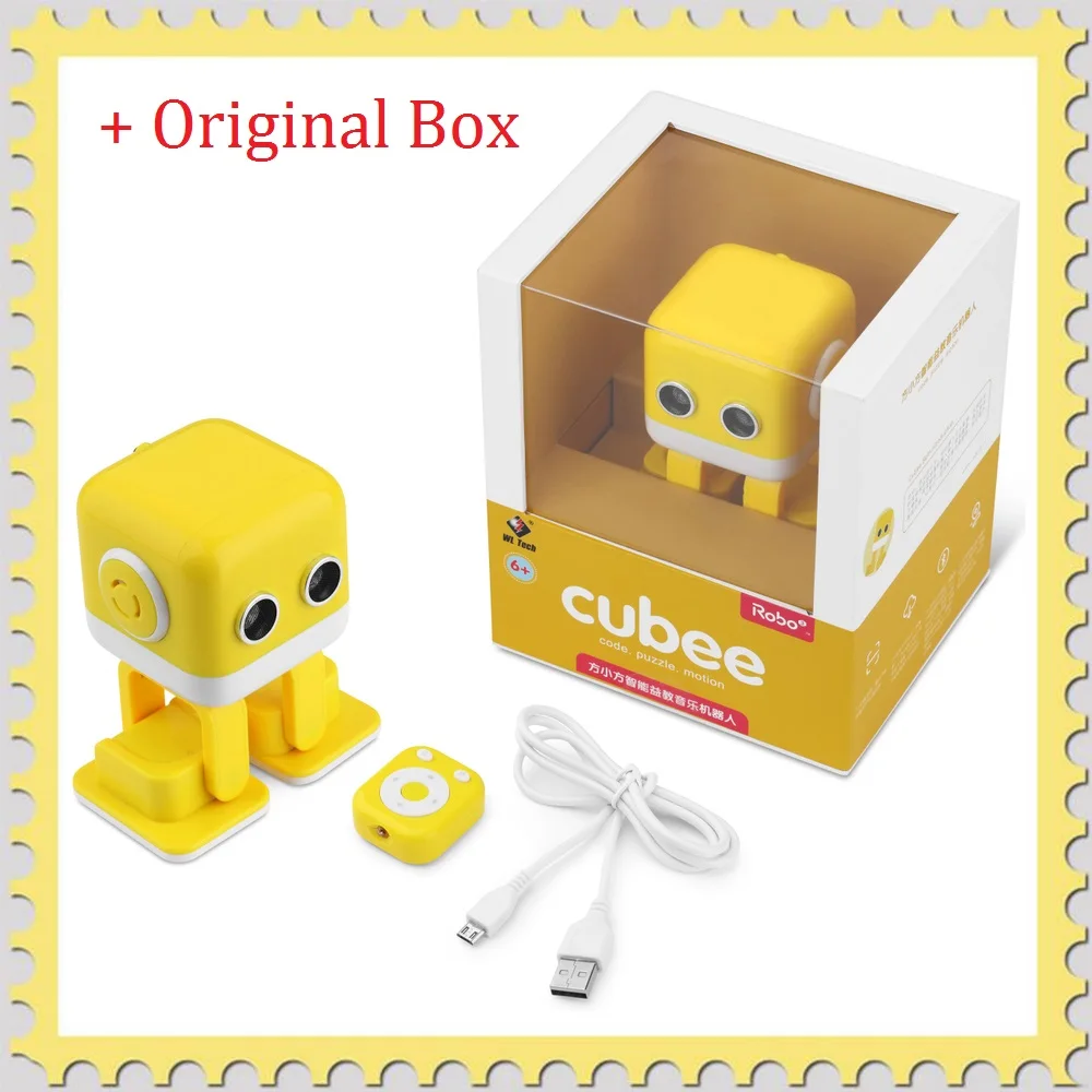 Cubee RC робот игрушка Смарт Bluetooth динамик музыкальный автомат пульт дистанционного управления Танцующая фигурка детский Привлекательный СВЕТОДИОДНЫЙ - Цвет: yellow with Giftbox