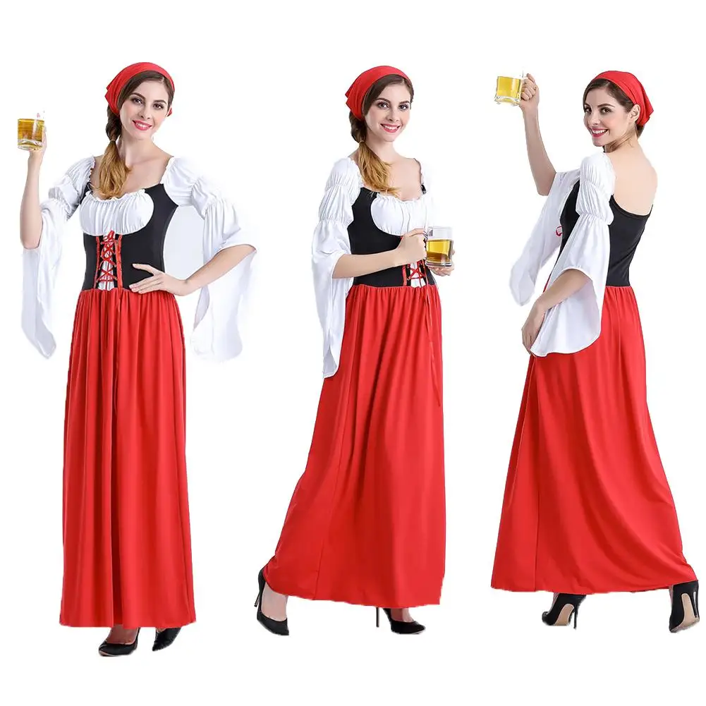 Женское длинное платье горничной на Октоберфест костюм для Фестиваля Пива