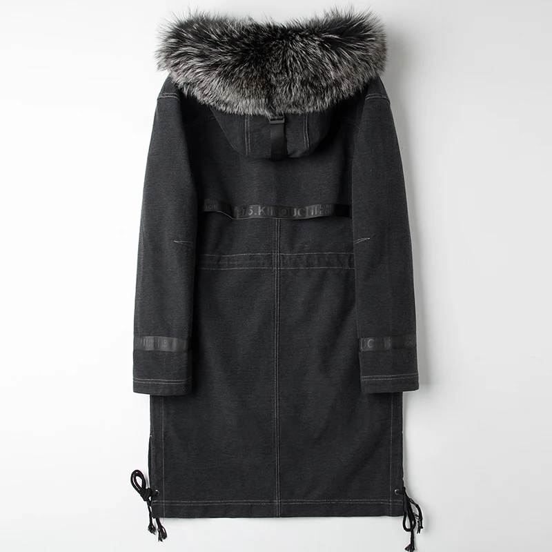 

coats for Winter real men, parka with rabbit lining, long coats with jeans and fox neck