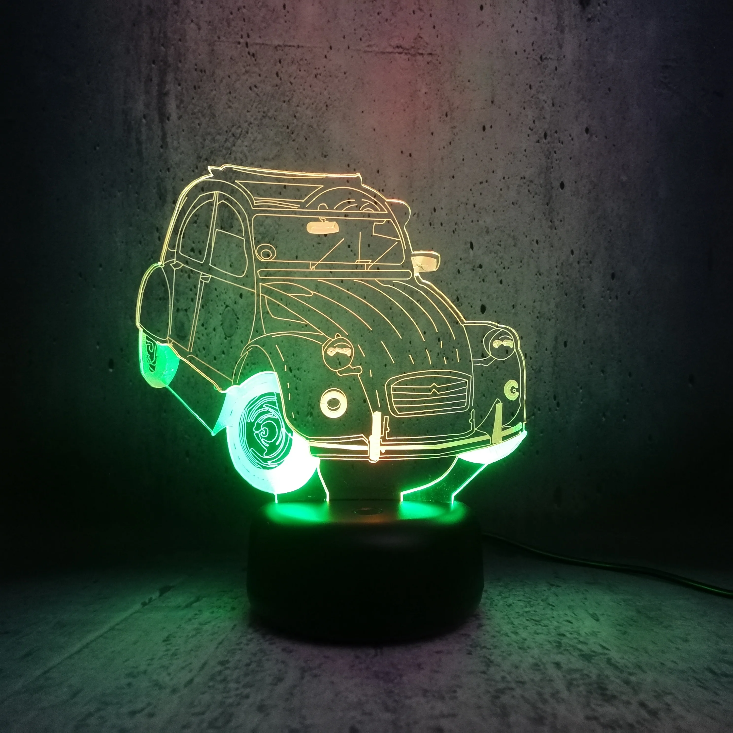 Классический автомобиль 3D лампа светодиодный микс двойной цвет лампы 7 цветов