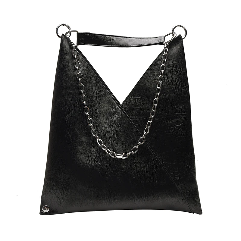 

Vintage Leather Shoulder Bags For Women 2021 Chain Designer Lady Crossbody Bag Female Cool High Capacity Solid Color Handbags