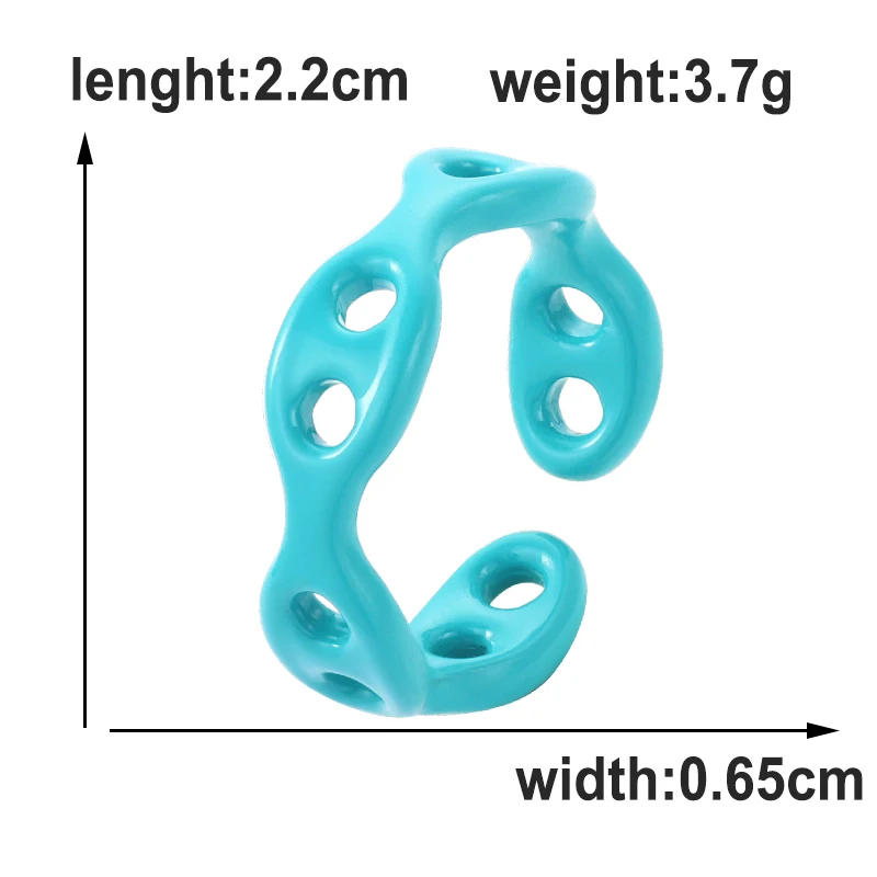 Женское неоновое кольцо из меди разноцветное регулируемое обручальное