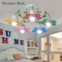 lovely colorful flower ceiling lamp girl bedroom childrens room lamp cartoon creative led decorative ceiling lamp free shipping