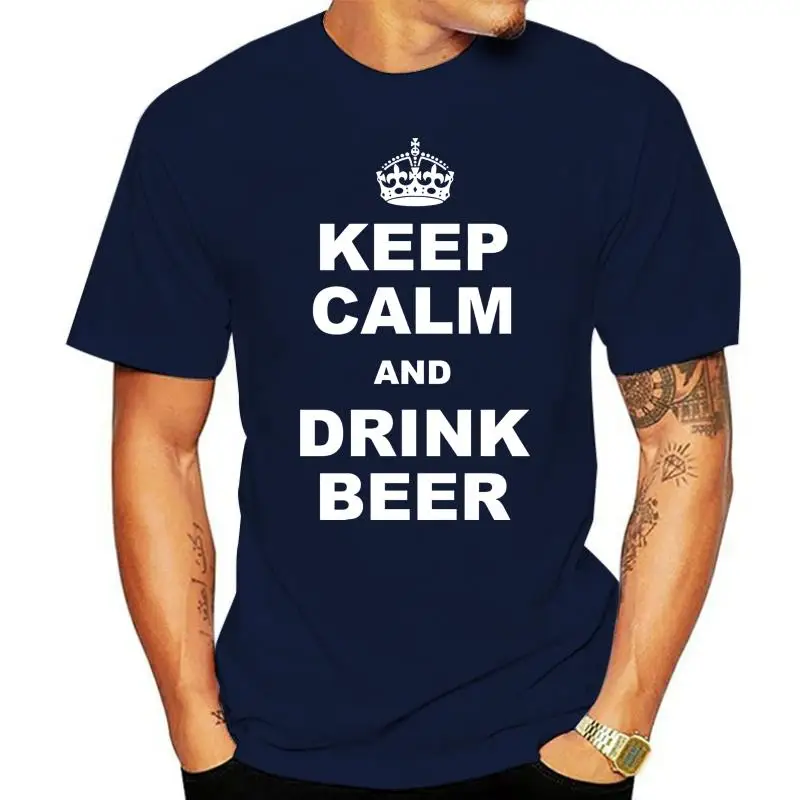 

Keep Calm Drink Beer s Tee Shirt Alcohol Drinking T-shirt Costume men clothing new arrive casual cotton short sleeve top tee