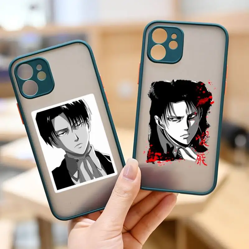 

Attack on titan Phone Case Black Green Color Matte Transparent For iPhone 12 Mini 11 Pro X XR XS Max 7 8 Plus