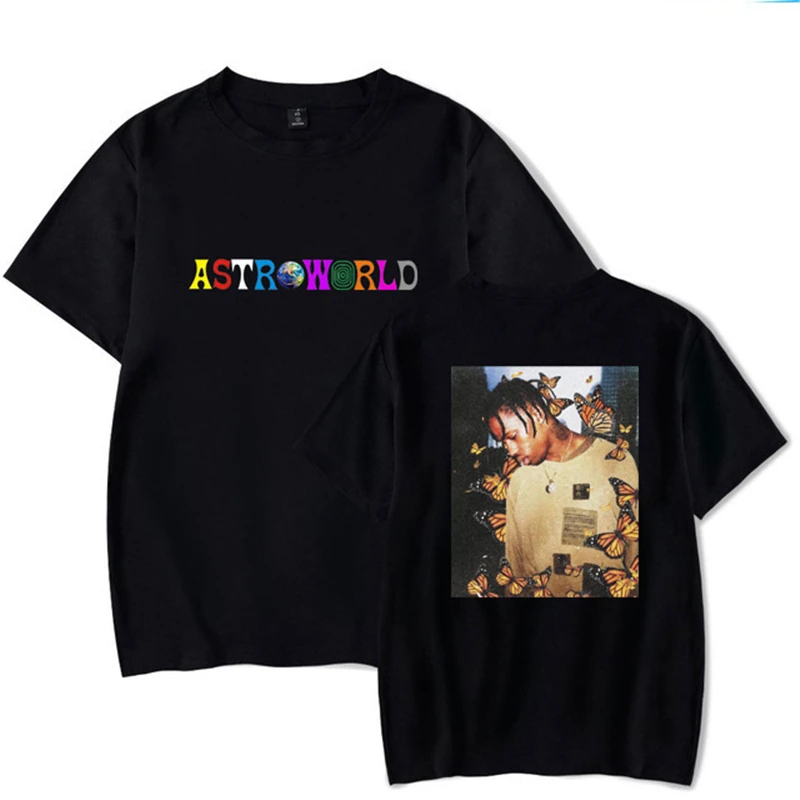 

2021 Hip Hop Casual Men T Shirt Travis Scott Fashion Letter ASTROWORLD Print Harajuku T-Shirts Men Tee Tops