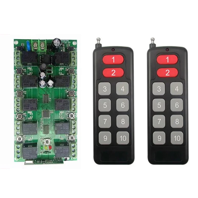 DC 12V 10CH Independent RelayRF Беспроводная система дистанционного управления новый