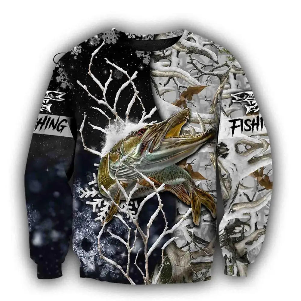 

PLstar Cosmos 3DPrint Hunter hunting Fish Unisex Harajuku Streetwear Man and Woman Funny Hoodies/Sweatshirt/Jacket/-a5