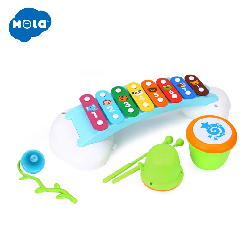 HOLA TOYS 909 детские игрушки Красочные радужные ручная ударная фортепиано 8 Note