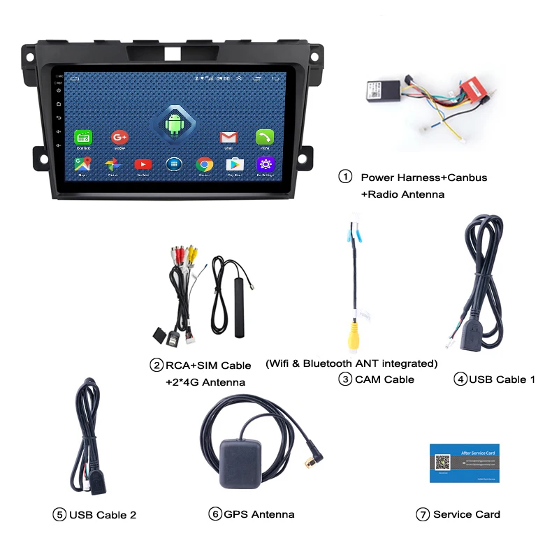 Android 9 1 мультимедийный плеер для 2008 2009 2010 2011 2012-2015 MAZDA CX-7 CX7 CX 7 GPS Navi 2Din