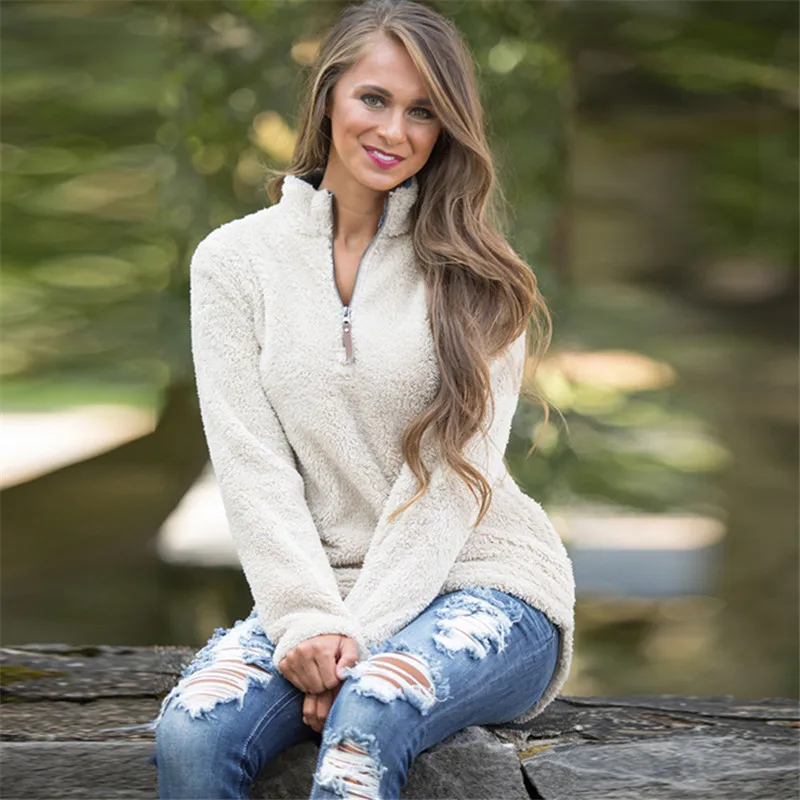Пуловер для женщин зима осень флисовая толстовка с капюшоном оверсайз v образным