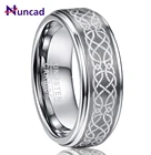 Мужское обручальное кольцо из карбида вольфрама Nuncad, 8 мм, металлическое покрытие, с лазерным узлом, с полировкой, комфортный крой, размер 6-14