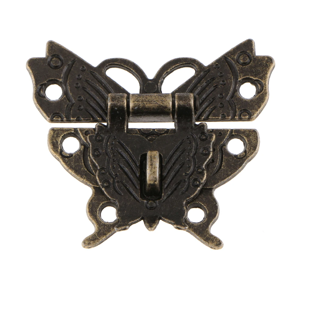 Красивый дизайн с бабочками старинная бронзовая застежка защелка для шкафа
