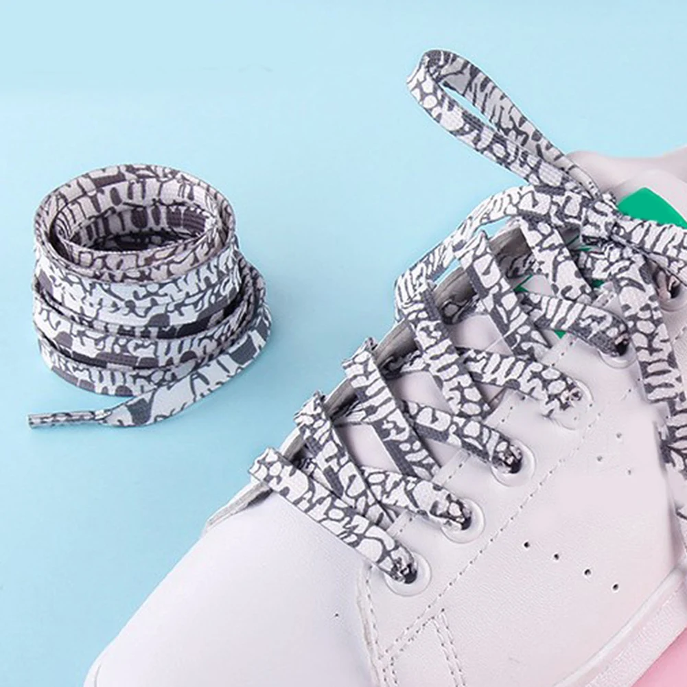 1Pair Colorful Laces Rainbow Gradient Print Flat Canvas Shoe Lace Shoes Casual Chromatic Colour Shoelaces 80CM/100CM/120CM/150CM