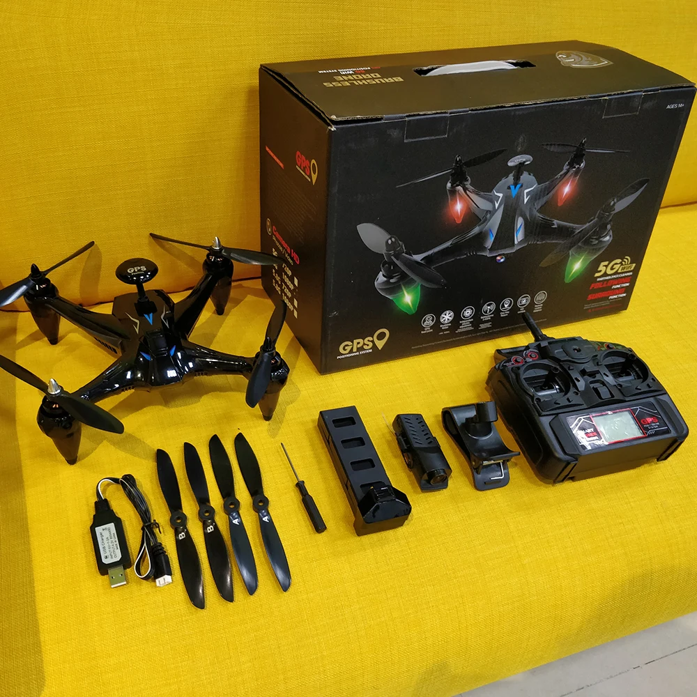Квадрокоптер GW198 Радиоуправляемый GPS бесщеточный Wi-Fi FPV с камерой VS F11 |