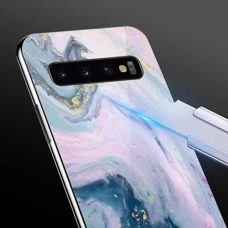 colorfull marble tempered glass phone case for samsung galaxy s20fe s21 s10 plus s10e s9 s8 phone shell note 10 10lite capa bag free global shipping