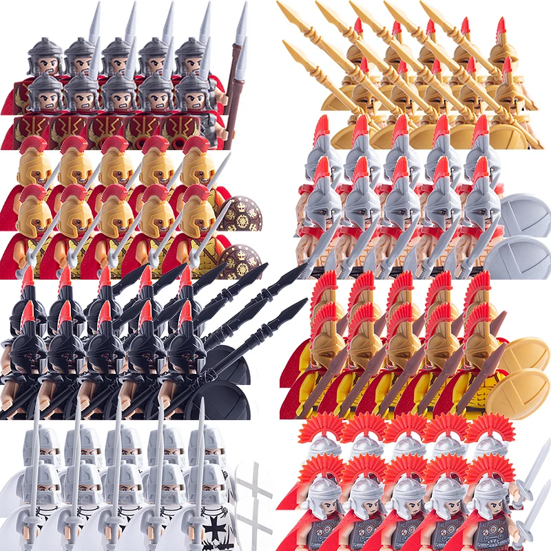 Средневековые военные фигурки строительные блоки шлемы детали рыцарь оружие