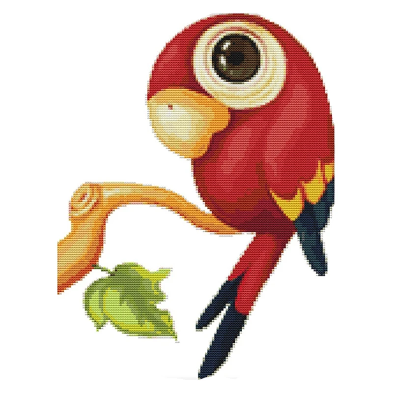 

Наборы для вышивки крестиком, штампованная вышивка, Стартовые наборы для начинающих, DIY 11CT 3 нити-попугай 38 см x 47 см