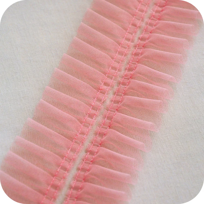 1 м плиссированная сетчатая кружевная ткань 3D Цветочная фиолетовая зеленая