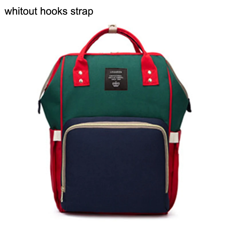 red green blue Модная сумка для подгузников для мам, крючки для прогулочных колясок, Большая вместительная сумка для детских подгузников, рюкзак для путешествий, дизайнерская сумка для ухода за ребенком - Цвет: red green blue