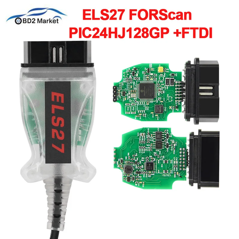 Автомобильный диагностический инструмент ELS27 FORScan J2534 PIC24HJ128GP + FTDI для