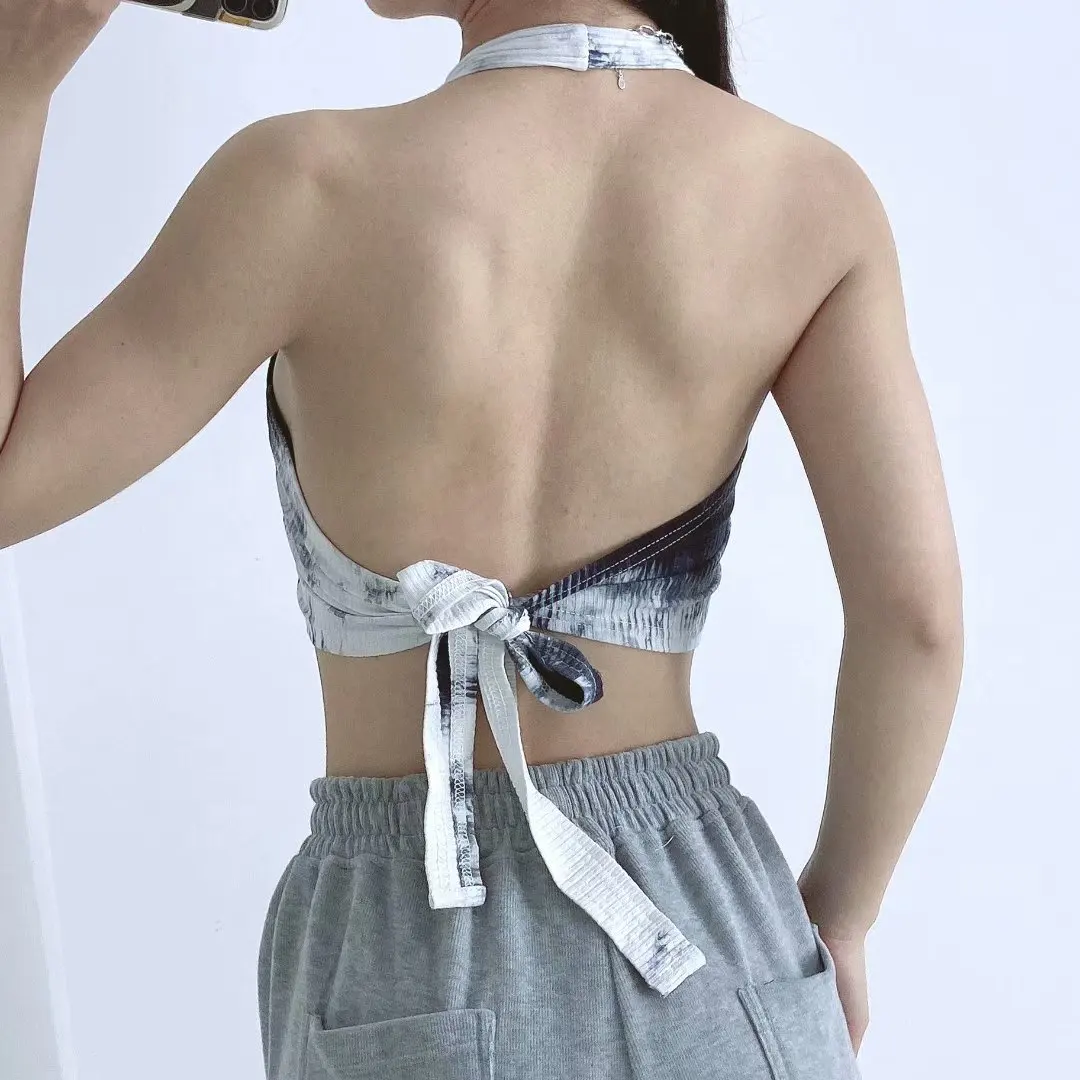 

Crop Tops halter sexy cami pink black tube top girl Female Streetwear Sleeveless Seamless Sports Bra women t shirt