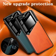 For OPPO A3S A5 A5S A7 A7X Case Leather Texure Car Magnetic Holder Cover For OPPO A8 A9 A11X A31Silicone Frame Shockproof Cases
