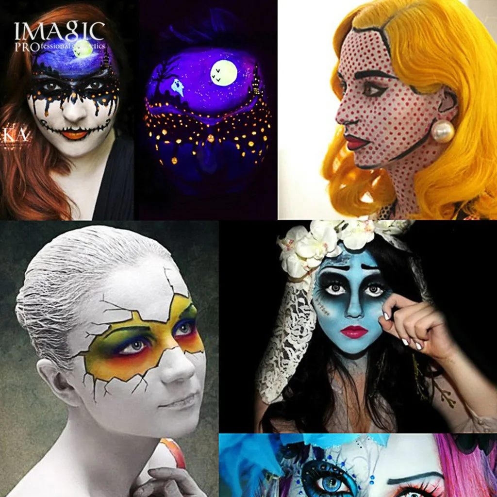 IMAGIC, 12 цветов, масляная краска для тела, краска для лица, пигмент для красоты, набор для макияжа, косметическая краска, коробка, вечерние, праздничные, макияж, дизайн