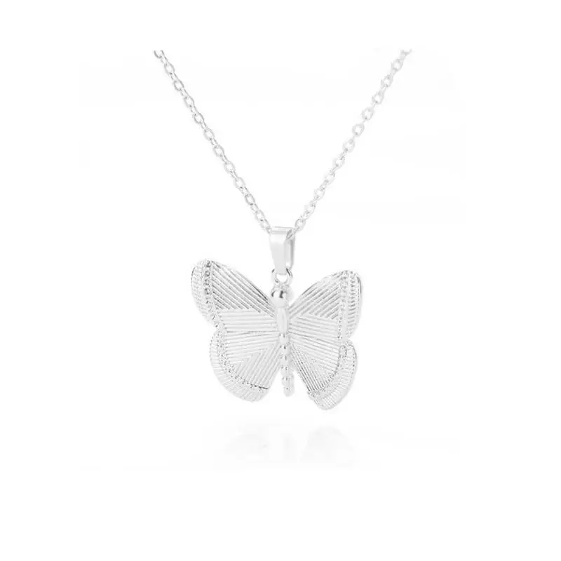 

Vintage Butterfly Necklace For Women Gold Silver 2Colors Stainless Steel Aesthetic Charms Choker Women Jewelry Festival Gift