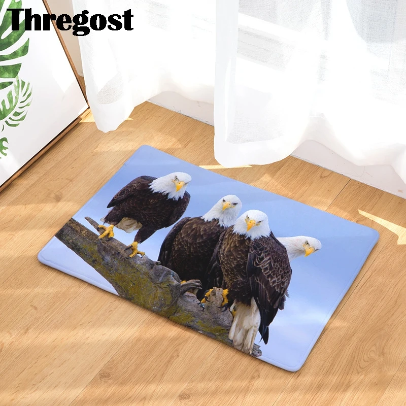 

3D Flannel Memory Foam Carpet Door Mat Modern Eagle Printed Anti-slip Rug Bathroom Mats Doormat Indoor Entrance Mats