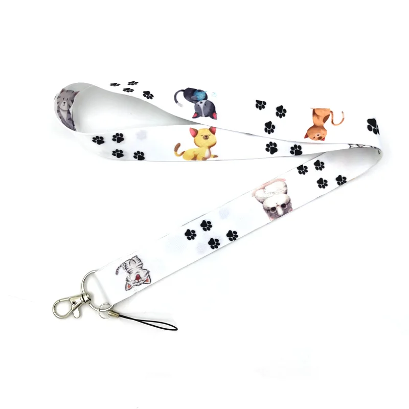 10 шт./компл. милая кошка брелок для ключей ID веревка шейный ремешок шнурок |