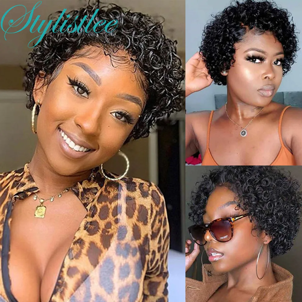 

Pixie Cut Wig Human Hair Short Curly Pre Plucked Bleached Knots Wigs Bob Wig Lace Front Human Hair Wigs 13x1 Lace Front Wigs