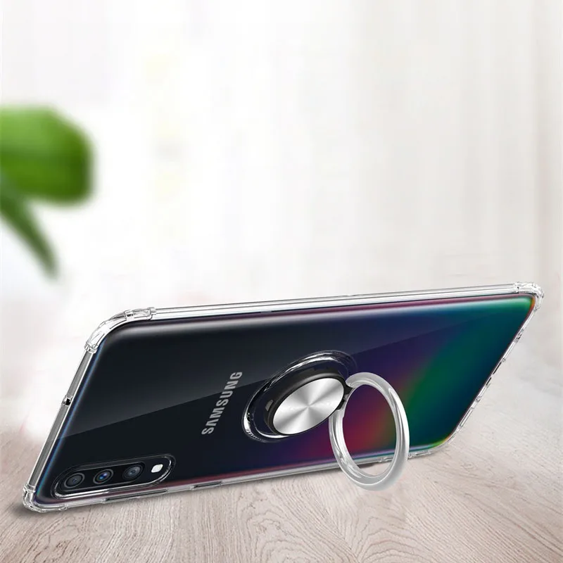 Прозрачная Скоба чехол s для samsung A30S чехол TPU Защитный Мягкий силиконовый чехол с кольцом магнетизм оболочка для samsung a30s A 30s Coque
