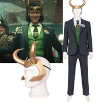 loki cosplay costume loki 2021 blazer suit outfit tie helmet loki badge loki for president cosplay costume custom made