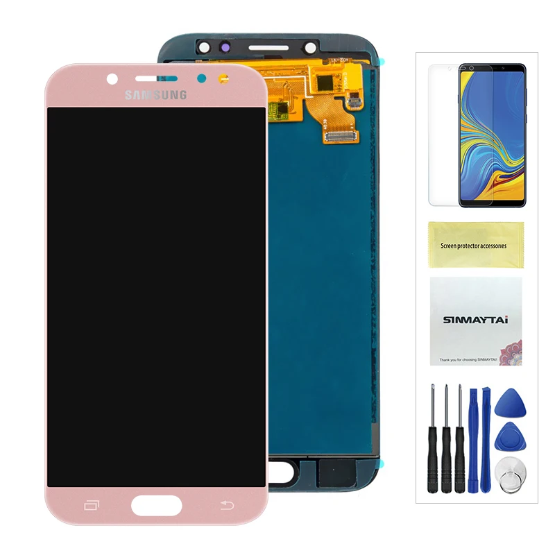 Adjustable Pink J730 ЖК-дисплей для samsung Galaxy J7 Pro J730 J730F ЖК-дисплей Дисплей кодирующий преобразователь сенсорного экрана в сборе J730F J730GM J730G ЖК-дисплей s 5,5 дюймов - Цвет: Adjustable Pink