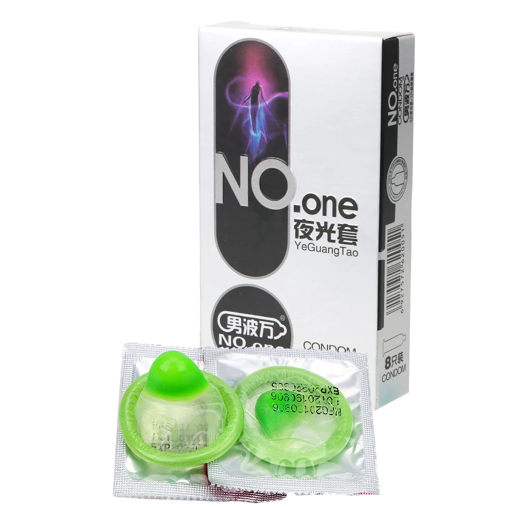 VATINE 8 шт./коркорт. Ночной светящийся латексный презерватив со смазкой для