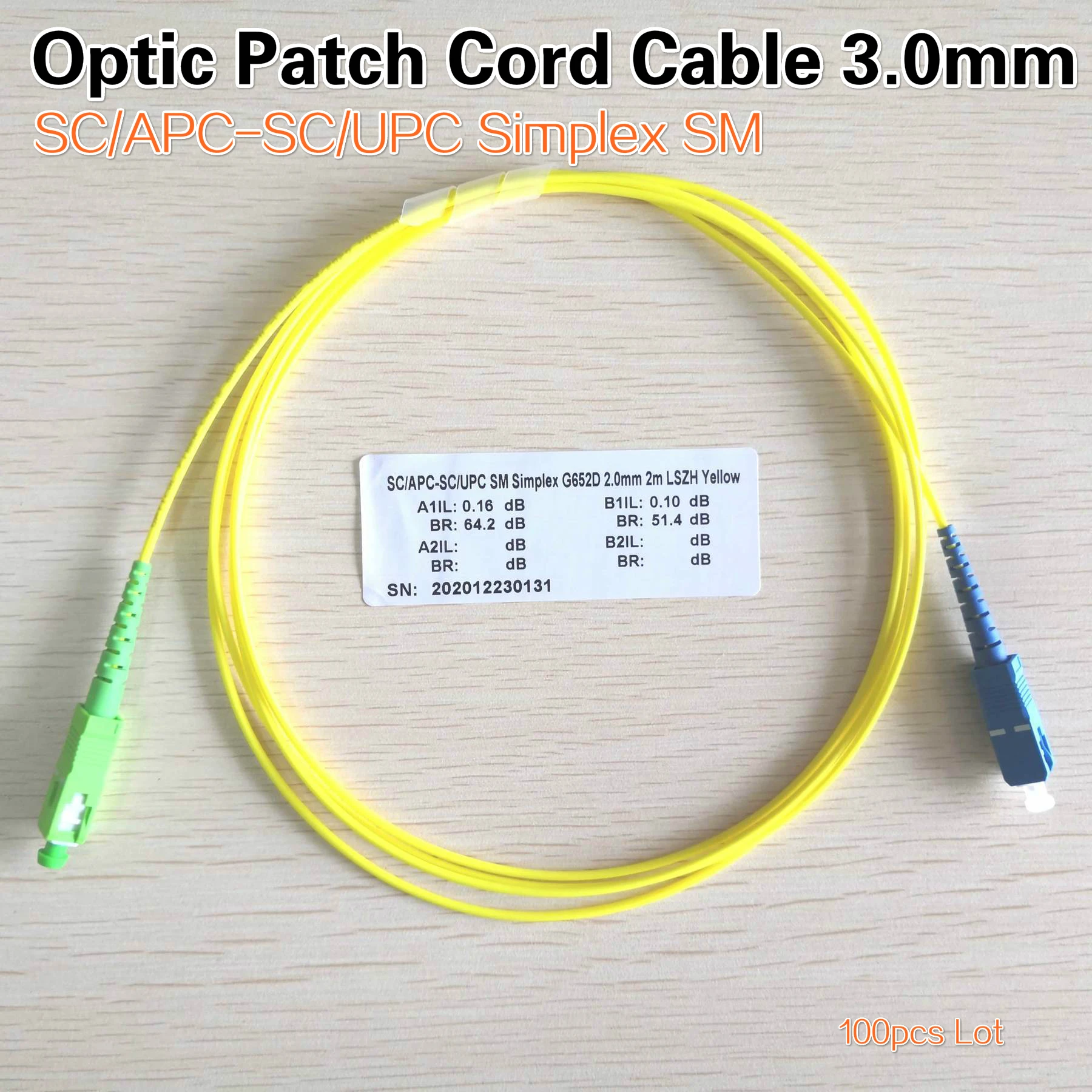 10PCS/box SC APC-SC UPC Simplex SM LSZH Optic Patch Cord Cable 3.0mm SC/APC-SC/UPC FTTH fiber optic jumper Free shipping - купить по