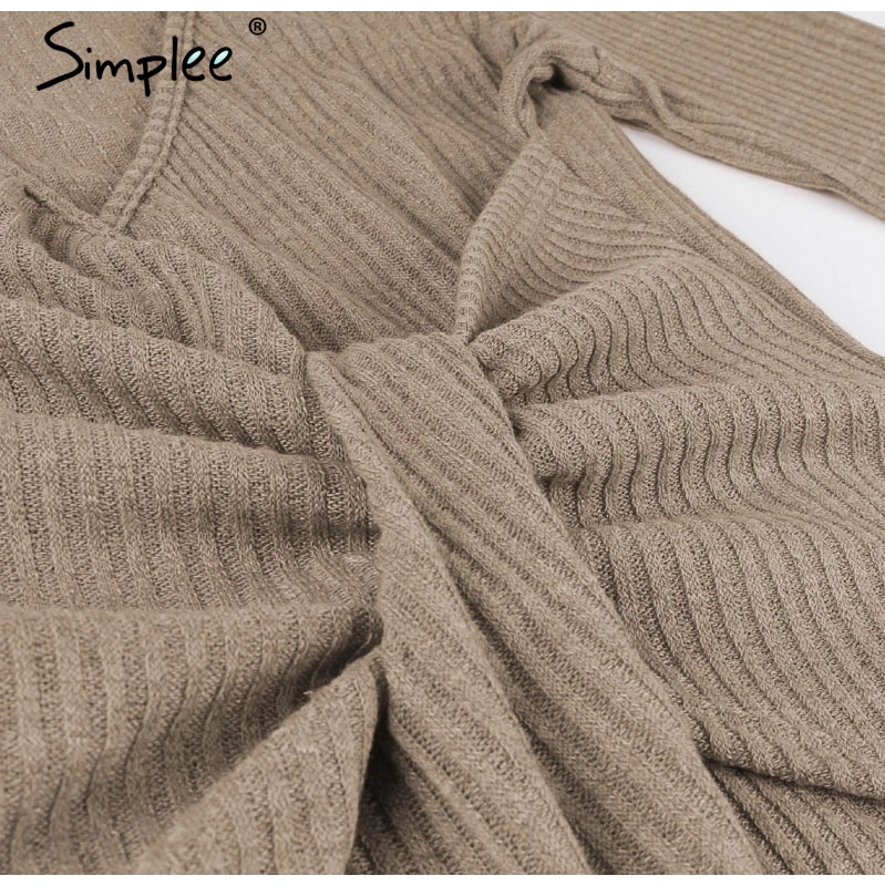 Женское осенне-зимнее мини-платье Simplee с длинным рукавом сексуальное