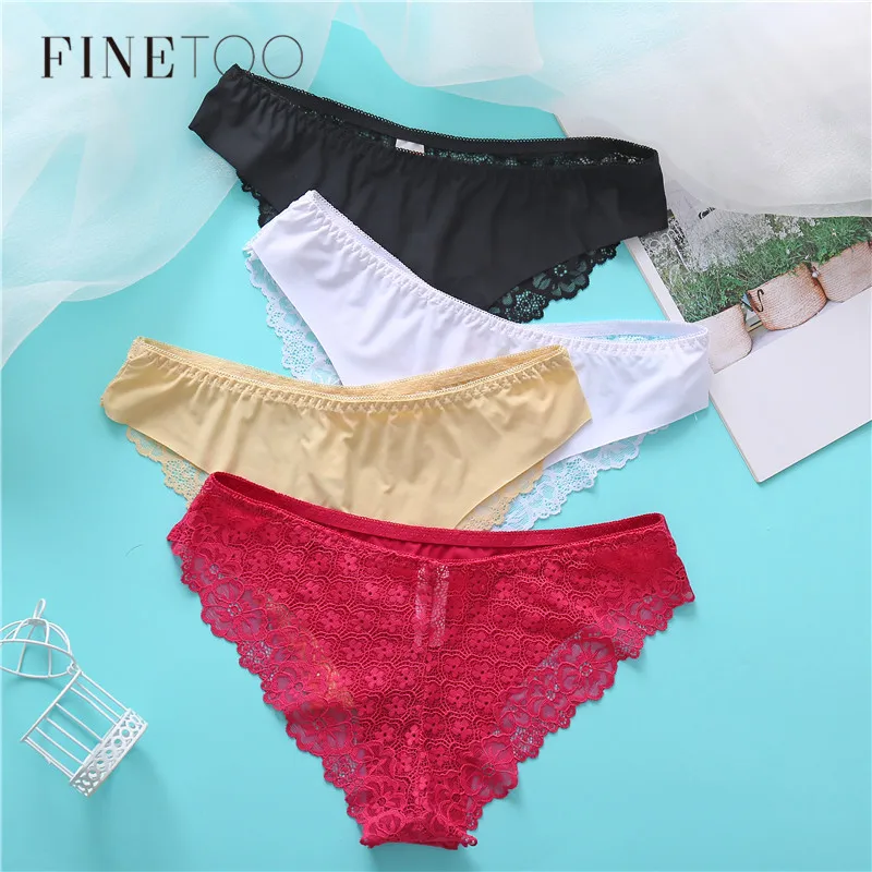 FINETOO 1 шт. сексуальное нижнее белье женские кружевные трусики низкая талия