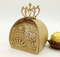 100pcs european candy box hollowed out wedding candy box wedding chocolate wrapping paper box