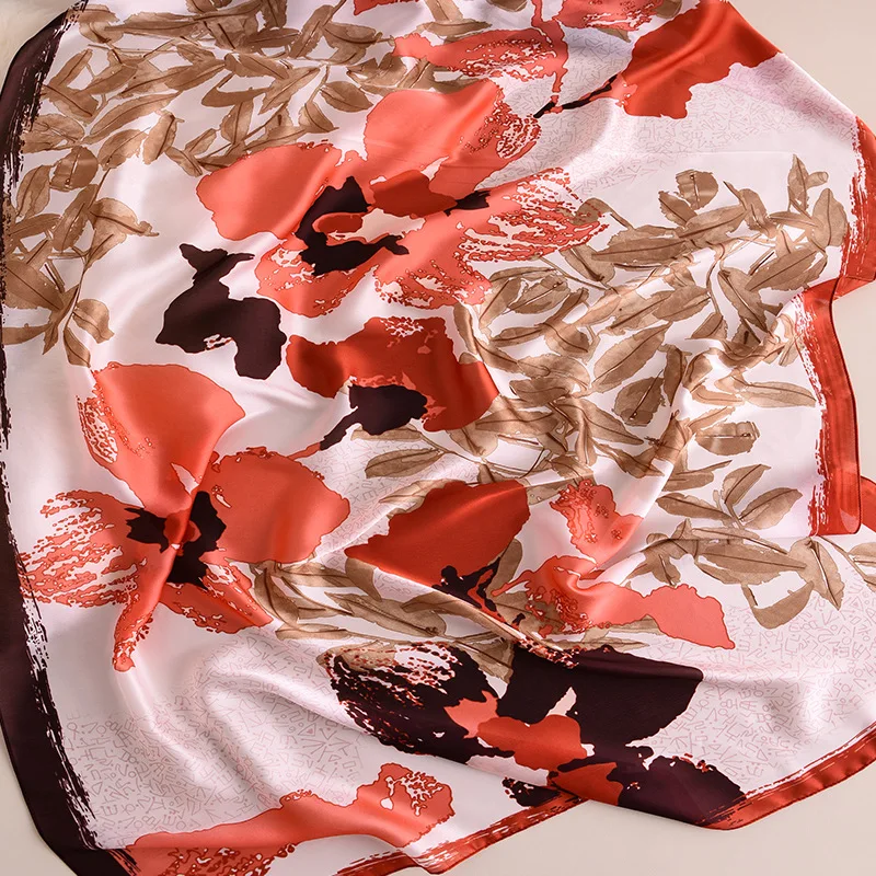 Женские шарфы в стиле ретро широкие с цветочным принтом длинная бандана