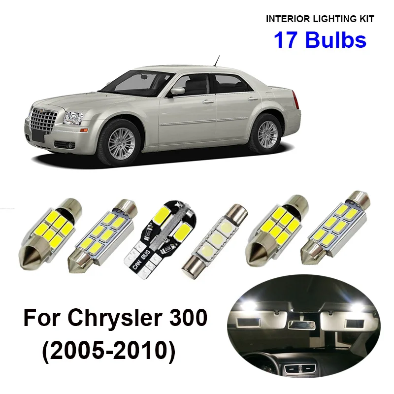 17 шт. белые лампы Canbus Светодиодная лампа для освещения салона автомобиля Chrysler 2005