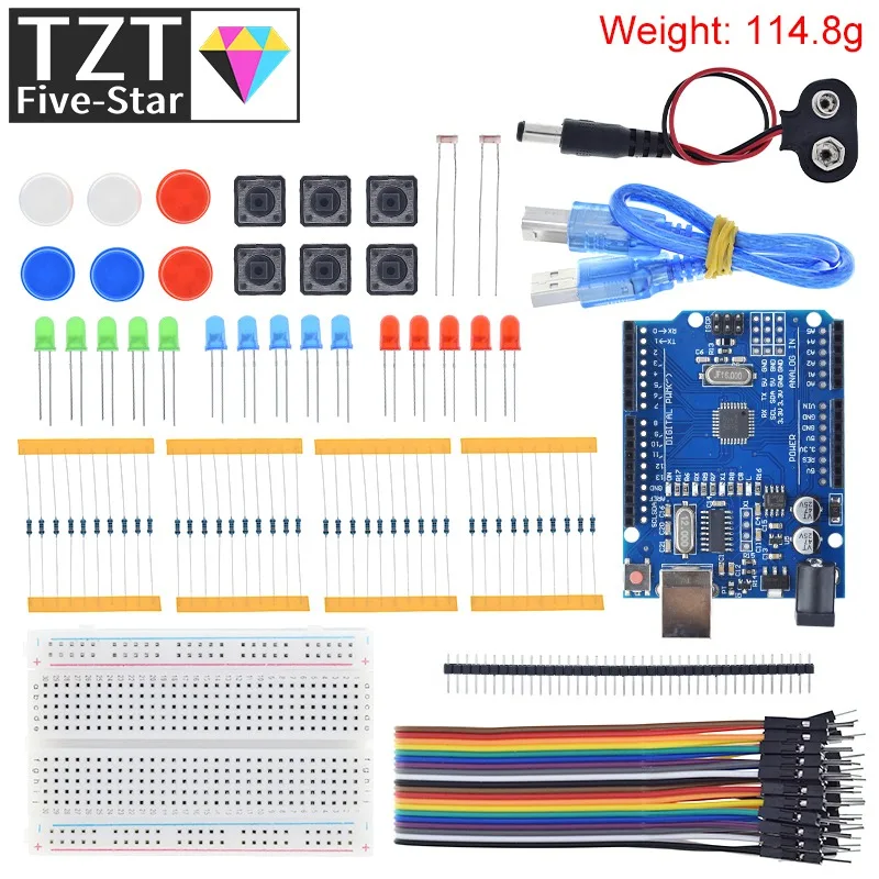 Стартовый комплект для UNO R3 миниатюрная макетная плата светодиодный