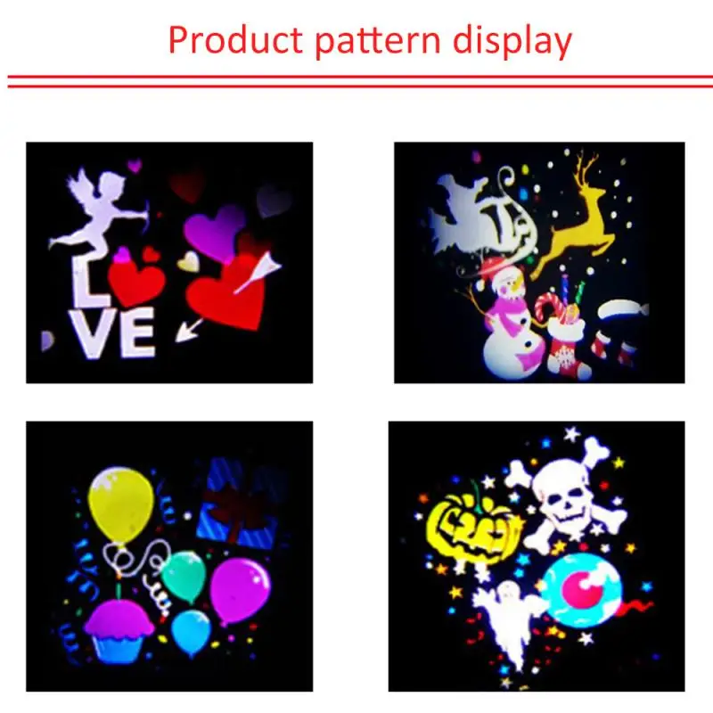 Светодиодный светильник с рождественским узором для улицы цветной светодиодный