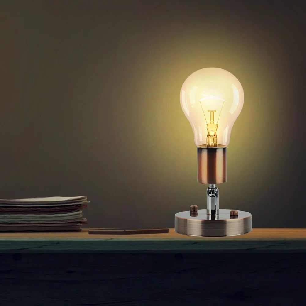 

Lamp Base E27 Electroplating Mental Vintage Antique Ceiling Table Screw Light Lamp Bulb Socket Holder with Switch#38
